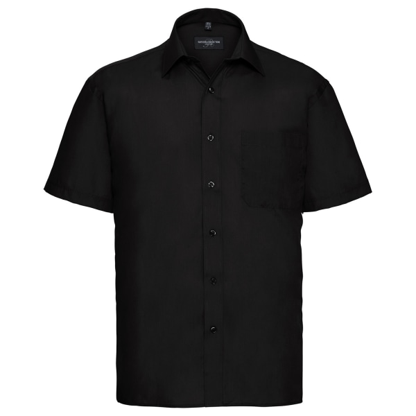 Russell Collection Herr Poplin Easy-Care Kortärmad Skjorta 18 Black 18in