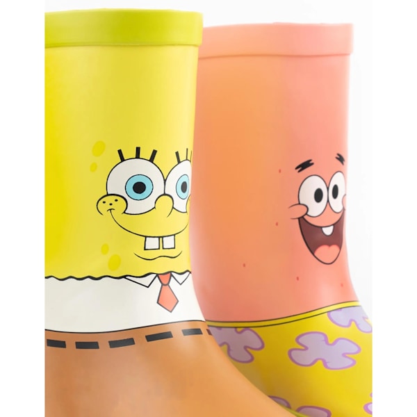 Svampebob Fyrkant Barn/Kids Karaktär Trädgårdsgummiskor 3 Yellow/Pink/Brown 3 UK