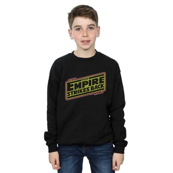 Star Wars Pojkar Rymdimperiet Slår Tillbaka Logotyp Tröja 7-8 År Black 7-8 Years