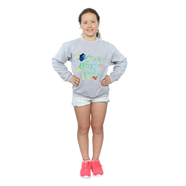 Finding Dory Flickor Ocean Adventure Sweatshirt 3-4 År Sport Sports Grey 3-4 Years