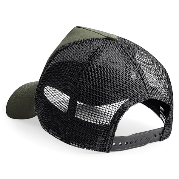 Beechfield Herr Halv Mesh Trucker Cap / Huvudbonad (2-pack) På Olive Green/Black One Size
