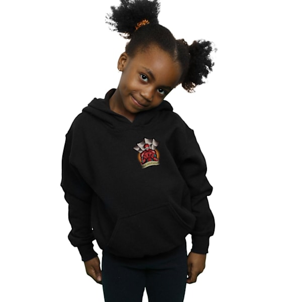 Marvel Girls Spider-Man Tattoo Brösttryck Hoodie 12-13 År Black 12-13 Years