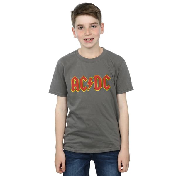 AC/DC Pojkar Logotyp Bomulls T-shirt 3-4 År Kolgrå Charcoal 3-4 Years
