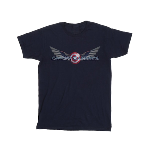 Marvel Girls Falcon Och Vinternsoldaten Captain America Logotyp Navy Blue 12-13 Years