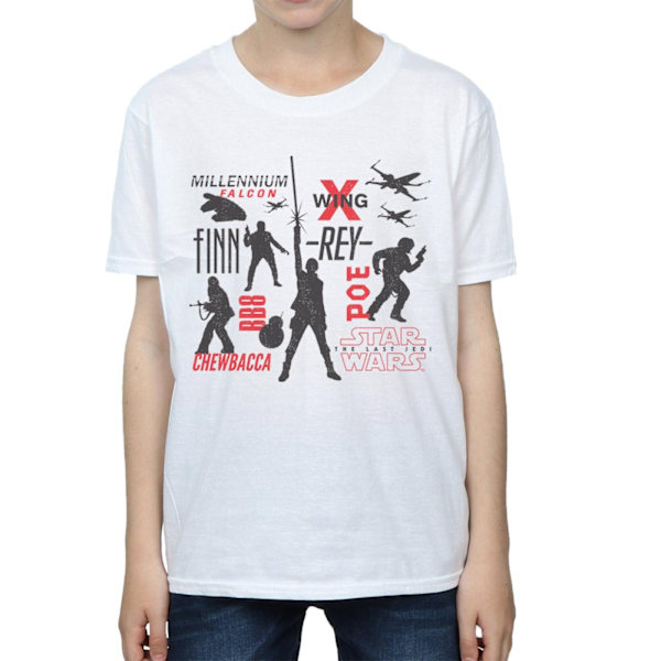 Star Wars Boys The Last Jedi Rebellion Silhouettes T-shirt 12-1 White 12-13 Years