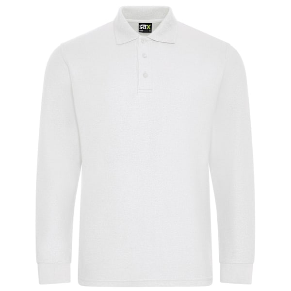 PRO RTX Herr Pro Pique Långärmad Poloskjorta 4XL Vit White 4XL