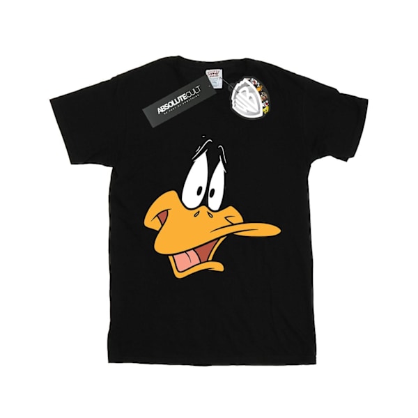 Looney Tunes Dam/Damer Daffy Duck Ansikte Bomull Pojkvän T-Shirt M Svart Black M