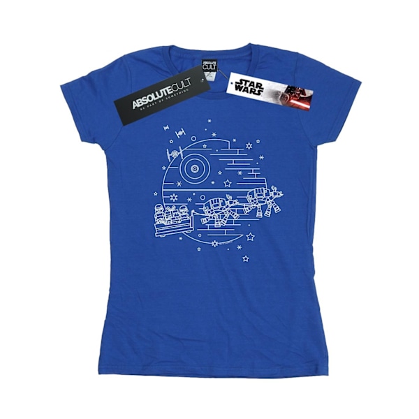 Star Wars Dam/Kvinnor Dödsstjärnan Sleigh Bomull T-shirt L Roya Royal Blue L