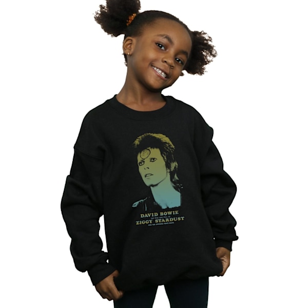 David Bowie Girls Ziggy Gradient Sweatshirt 12-13 år Svart Black 12-13 Years