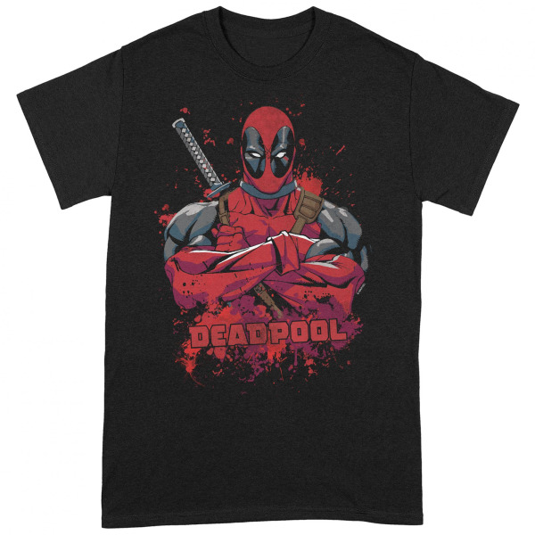 Deadpool Unisex Vuxen Pose T-Shirt XXL Svart/Röd Black/Red XXL