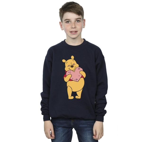 Disney Boys Winnie The Pooh Heart Eyes Sweatshirt 7-8 år Marinblå Navy Blue 7-8 Years