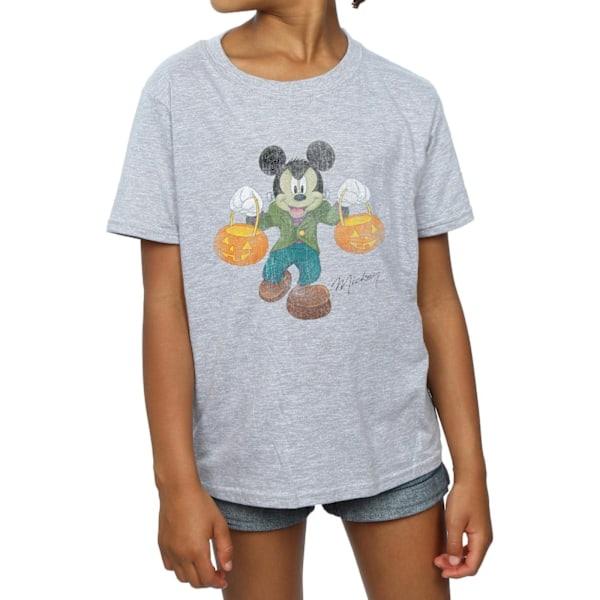 Disney Girls Frankenstein Mickey Mouse Bomull T-shirt 9-11 År Sports Grey 9-11 Years