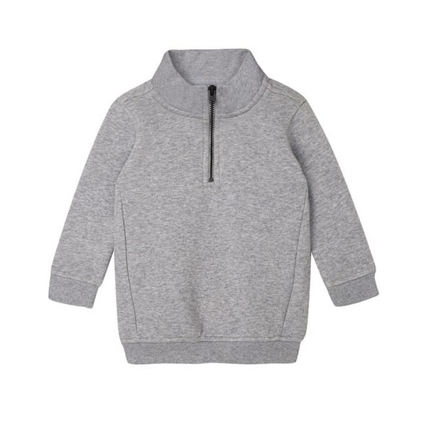 Babybugz Baby Quarter Zip Sweatshirt 6-12 månader Heather Grey M Heather Grey Melange 6-12 Months
