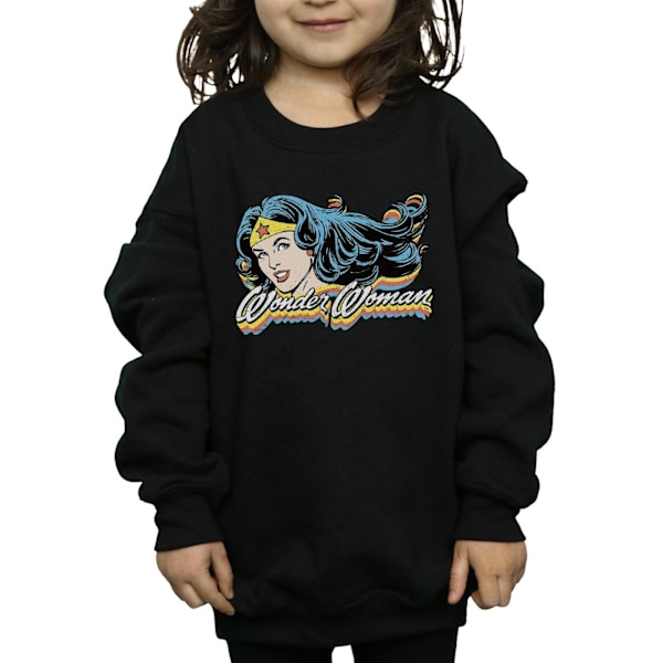 DC Comics Girls Wonder Woman Smile Sweatshirt 5-6 år Svart Black 5-6 Years