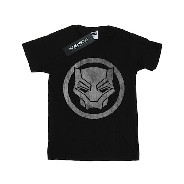 Marvel Girls Black Panther Distressed Icon Bomull T-shirt 5-6 år Black 5-6 Years