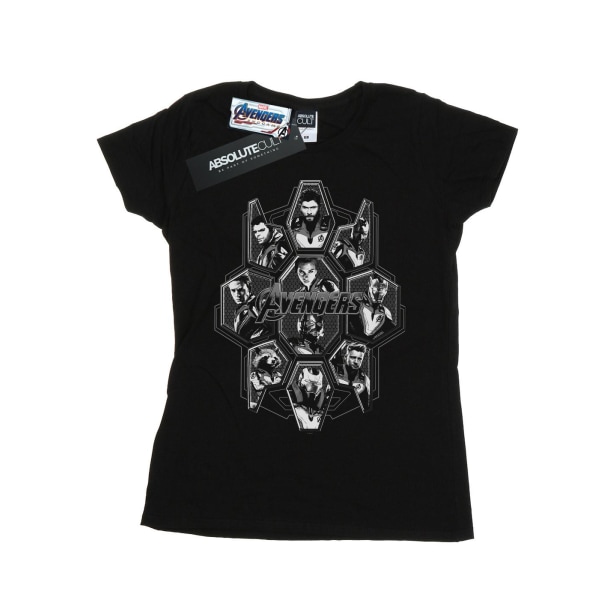 Marvel Dam/Kvinnor Avengers Endgame Hjälteformer Bomull T-shirt Black XXL