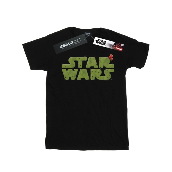 Star Wars T-shirt i bomull med kaktuslogotyp för flickor 9-11 år, svart Black 9-11 Years