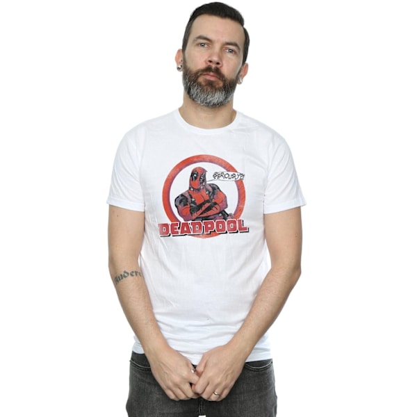 Marvel Herr Deadpool Seriously Speech Bubble T-Shirt L Vit White L