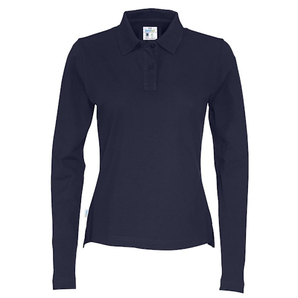 Cottover Dam/Kvinna Pique Långärmad Poloshirt XL Marinblå Navy XL