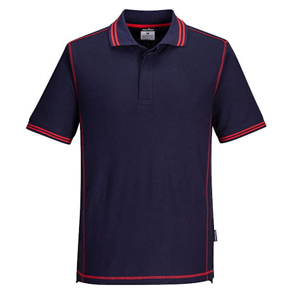 Portwest Herr Essential Tvåfärgad Poloskjorta XL Marinblå/Röd Navy/Red XL