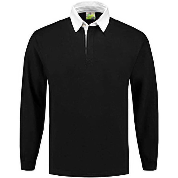 Front Row Mens Premium Long Sleeve Rugby Shirt/Top XL Svart Black XL