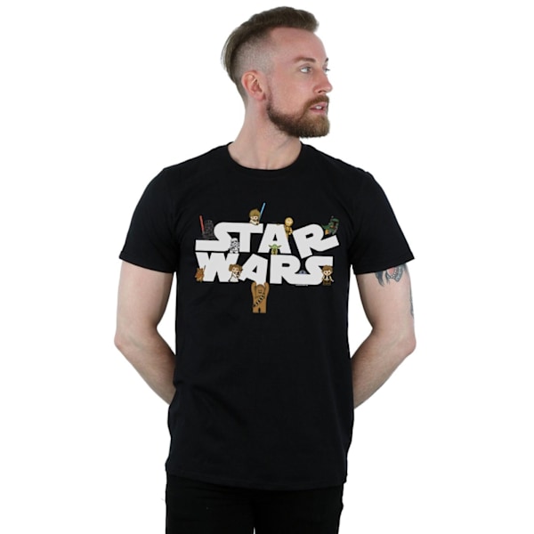 Star Wars T-shirt med Kiddie-logotyp för män, 4XL, svart Black 4XL
