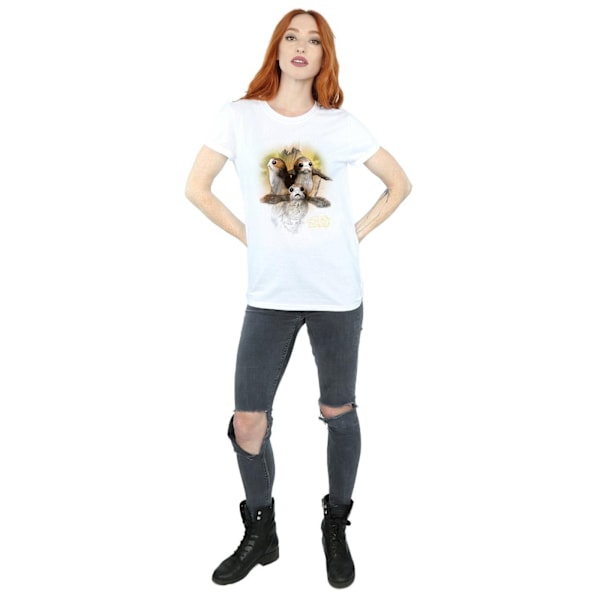 Star Wars: The Last Jedi Dam/Damer Porg Borstad Bomull Boyfriend T-shirt White M