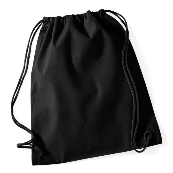 Westford Mill Cotton Gymsac Bag - 12 Liter One Size Svart/Svart Black/Black One Size