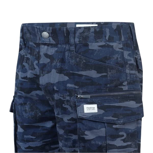 Firetrap Herr Logo Regular Shorts L Marin Kamouflage Navy Camo L