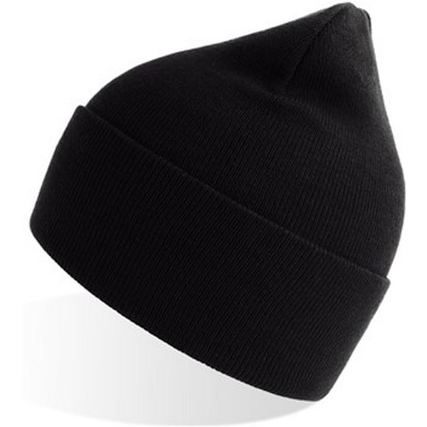 Atlantis Unisex Vuxen Ren Beanie i 100 % Återvunnet Material, One Size, Svart Black One Size