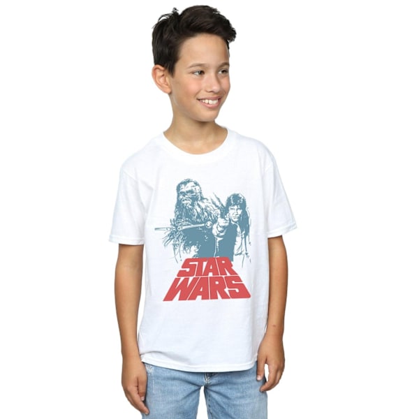 Star Wars Boys Han Solo Chewie Duet T-Shirt 5-6 år Vit White 5-6 Years