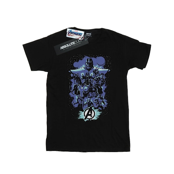 Marvel Girls Avengers Endgame Space Sketch Bomull T-shirt 7-8 år Black 7-8 Years