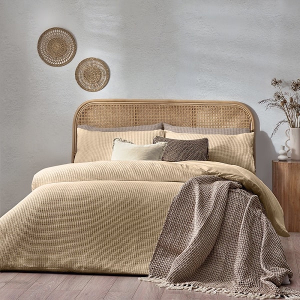 Yard Chunky Cotton Waffle Täcke Set Superking Linne Linen Superking