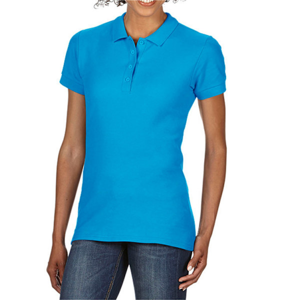 Gildan Dam/Dam dubbel Piqué Poloshirt M Safirblå Sapphire Blue M