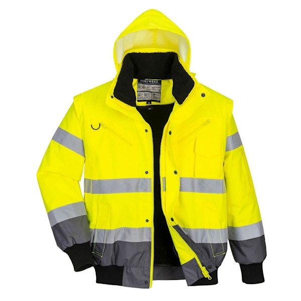 Portwest Herr 3 i 1 Hi-Vis Bomberjacka M Gul/Grå Yellow/Grey M