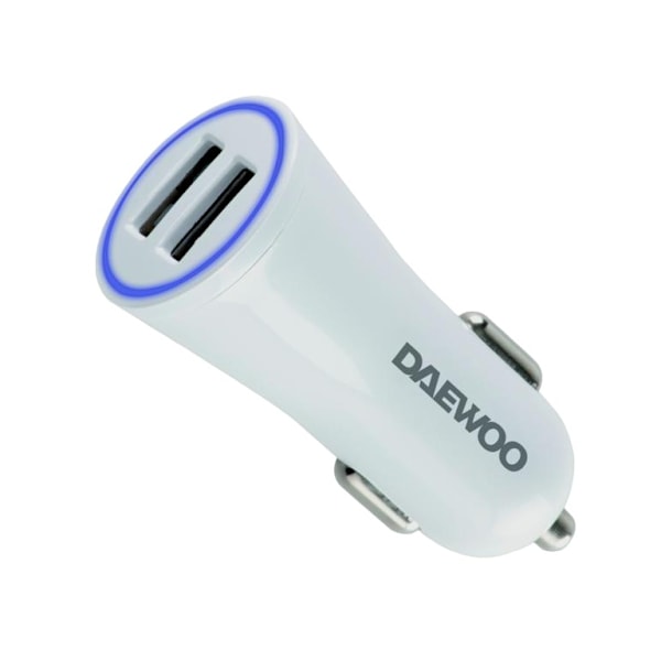 Daewoo Dubbel USB Billaddare En Storlek Vit White One Size