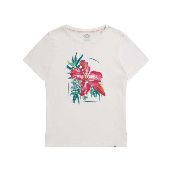 Animal Womens/Ladies Carina Hibiscus Organic T-Shirt 18 UK Whit White 18 UK