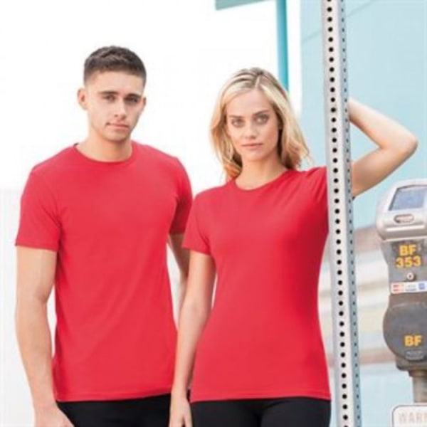 Skinni Fit Dam/Kvinnor Feel Good Stretch Kortärmad T-shirt Bright Red L