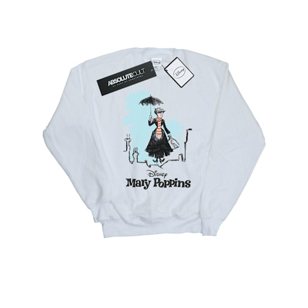 Disney Herr Mary Poppins Taklandning Färg Sweatshirt M Vit White M