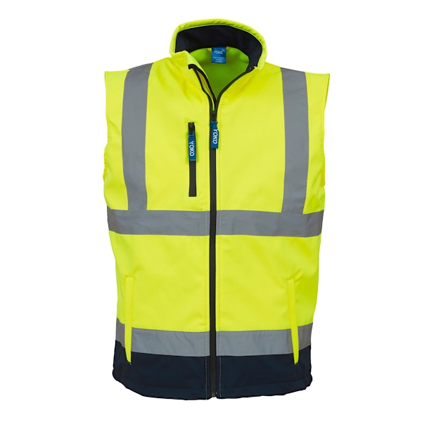 Yoko Hi Vis Softshell Väst / Arbetskläder (2-pack) M Hi-Vis Yellow/Navy M