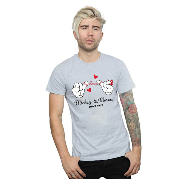 Disney Herr Mickey Mouse Love Hands T-shirt S Sports Grey Sports Grey S