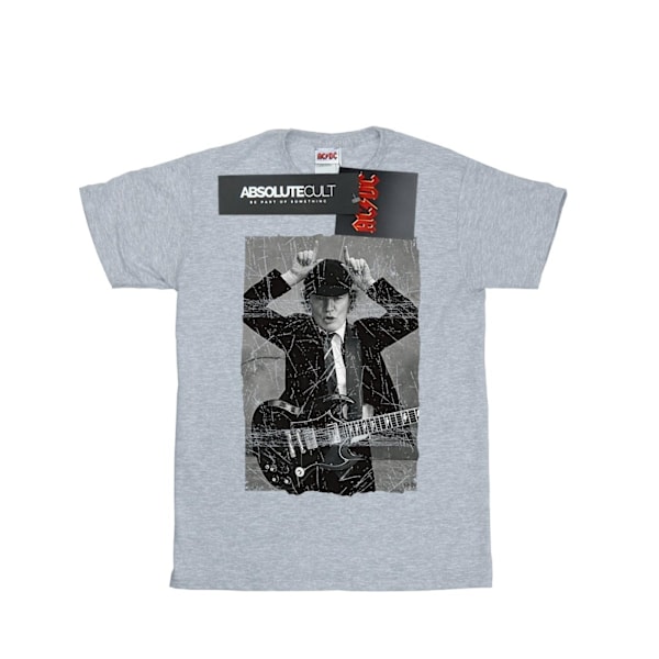 AC/DC Girls Angus Young Distressed Photo Bomull T-shirt 12-13 Y Sports Grey 12-13 Years