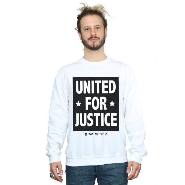 DC Comics Man Justice League United For Justice Sweatshirt SW White S
