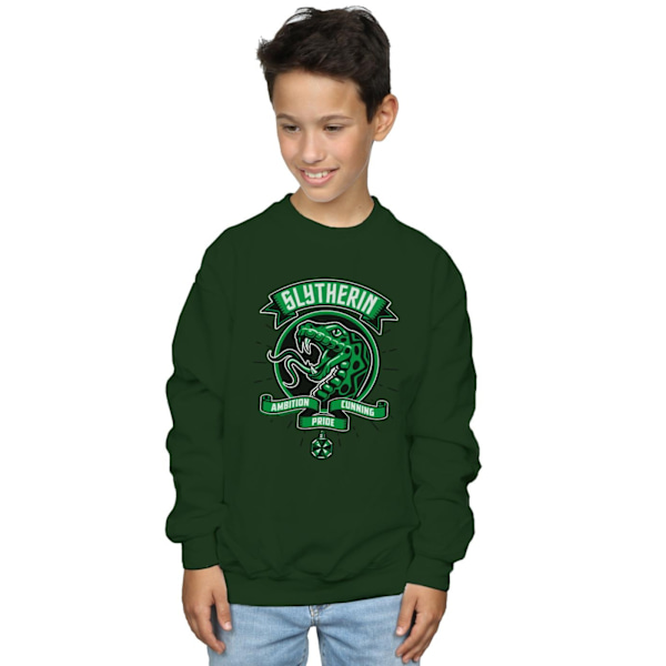 Harry Potter Pojkar Slytherin Toon Crest Sweatshirt 7-8 År För Forest Green 7-8 Years