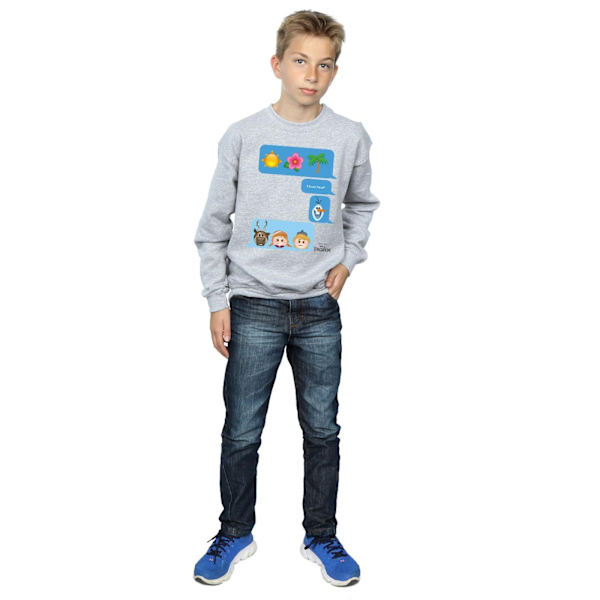 Disney Boys Frozen I Love Heat Sweatshirt 7-8 år Sports Grey Sports Grey 7-8 Years