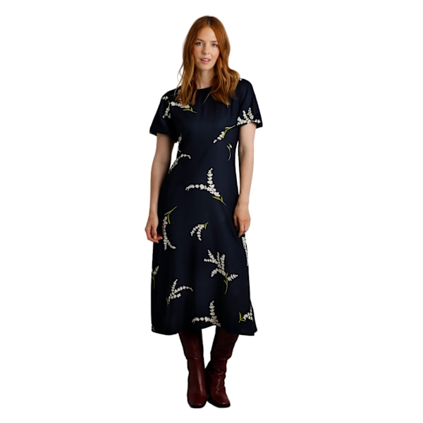 Weird Fish Damklänning Everly Printed Eco Viscose 10 UK Rich Navy 10 UK