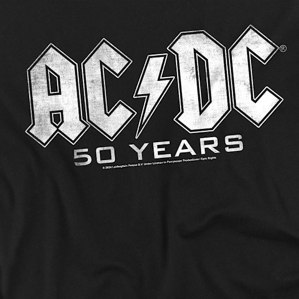 AC/DC Unisex Vuxen 50 År Logotyp T-Shirt L Svart Black L