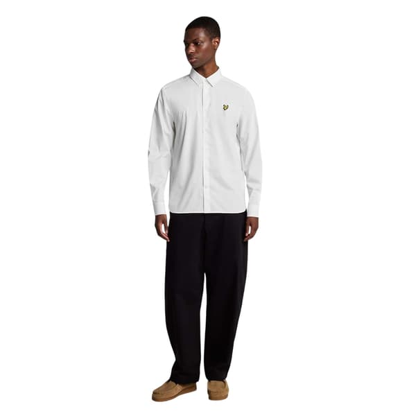 Lyle & Scott Herrskjorta Regular Långärmad L Vit White L