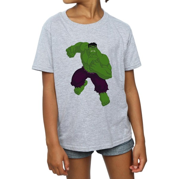 Marvel Girls Hulk Enkel Bomull T-shirt 5-6 År Sports Grey Sports Grey 5-6 Years