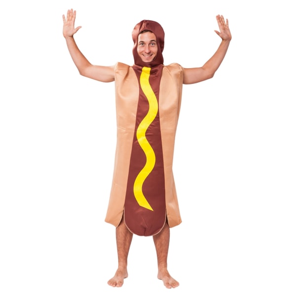 Bristol Novelty Unisex Adult Hot Dog Costume One Size Brown/Ye Brown/Yellow One Size
